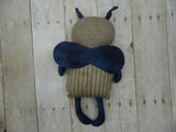 Bumblebee Baby - Blue Tick Stripe w/ Small Floral