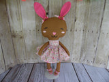 Bunny, Brown, Girl, Pink/Purple Floral