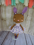 Bunny, Brown, Girl, Purple with Daises