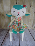 Lamb, Girl, White/Gold; Turquiose/White/Pink Floral