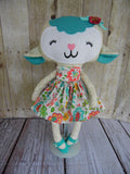 Lamb, Girl, White/Gold; Turquiose/White/Pink Floral