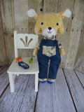 Kitty Cat - Orange Boy - Denim Overalls with Airplane Print