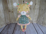 Kitty Cat - Orange Girl - Turquoise Floral Print Dress
