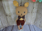 Bunny, Brown, Boy, Tan-Brown Polka Dot/Brown Shorts