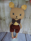 Bunny, Brown, Boy, Tan-Brown Polka Dot/Brown Shorts