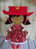 Cowgirl, Dark, Red Bandana Print
