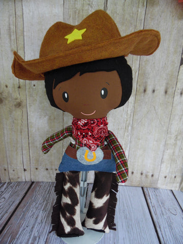 Cowboy, Dark, Plaid Shirt, Brown Hat