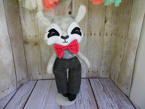 Wolf, Boy, Gray, Gray Triangle Print/Black Pants