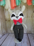 Wolf, Boy, Gray, Gray Triangle Print/Black Pants