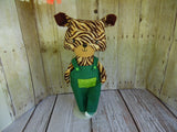 Kitty Cat - Tan/Brown Boy - Green Overalls