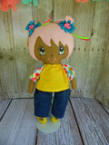 Lollipop Girl, Dark, Pink Hair, Lollipop Print Top/ Yellow Pants