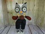 Owl, Boy, Gray, Brown Body/Black Shorts
