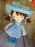 Cowgirl, White, Blue Checked