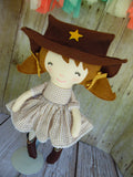 Cowgirl, White, Brown Checked
