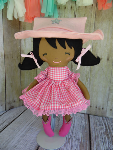 Cowgirl, Dark, Pink Checked