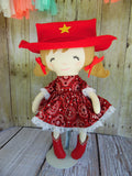 Cowgirl, White, Red Bandana Print