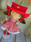 Cowgirl, Tan, Red Checked Print