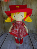 Cowgirl, White, Red Checked Print