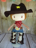 Cowboy, White, Plaid Shirt, Black Hat