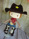 Cowboy, White, Plaid Shirt, Black Hat