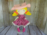 Cowgirl, White, Pink Bandana Print