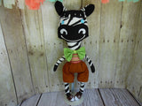 Zebra, Boy, Brown/Pink Stripes, Brown Shorts