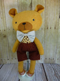 Bear, Tan, Boy Brown Shorts/Polka Dot