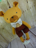 Bear, Tan, Boy Brown Shorts/Polka Dot