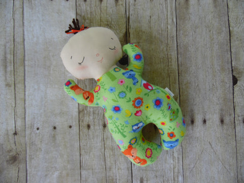 Butterbean Baby - White Girl - Green Woodlands Print