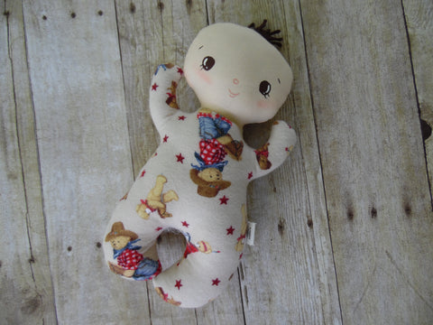 Butterbean Baby White Boy - Beige Cowboy Print