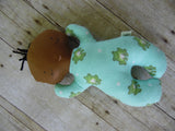 Butterbean Baby -Dark Boy - Light Green Frog Print