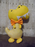 Dinosaur, Boy, T-Rex, Yellow with Checked Body