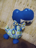 Dinosaur, Boy, T-Rex, Blue with Circle Print