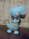 Dinosaur, Boy, T-Rex, Turquoise with Stripes