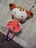 Raggedy Anne, White, Pink Floral Print