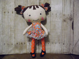 Raggedy Anne, White, Orange/Blue/Pink Floral Print