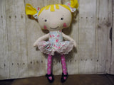 Raggedy Anne, White, Blue/Pink Floral Print