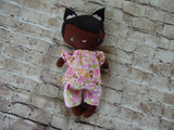 Wee Baby Girl Doll, Dark, Polka Dot Shorts/Print Top