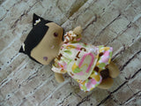 Wee Baby Girl Doll, Tan, Polka Dot Skirt/Matching Print Top