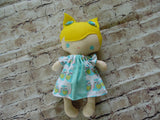 Wee Baby Girl Doll, White, Blue/White Owl Print Dress