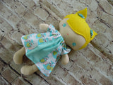 Wee Baby Girl Doll, White, Blue/White Owl Print Dress
