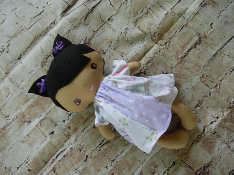 Wee Baby Girl Doll, Tan, White/Purple Paris Dress