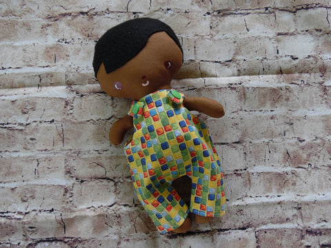 Wee Baby Boy Doll, Dark, Overalls