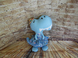 Dinosaur, Girl, T-Rex, Blue Polka Dot with Floral Print