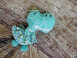 Dinosaur, Girl, T-Rex, Turquoise Polka Dot with Daisies