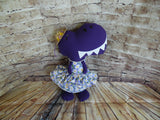 Dinosaur, Girl, T-Rex, Purple Polka Dot with Daisies