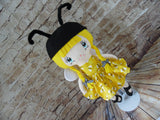 Bumblebee Girl, Yellow Hair, Bumblebee Print Dress