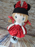 Mouse Girl, Tan Hair, Red Polka Dot Dress