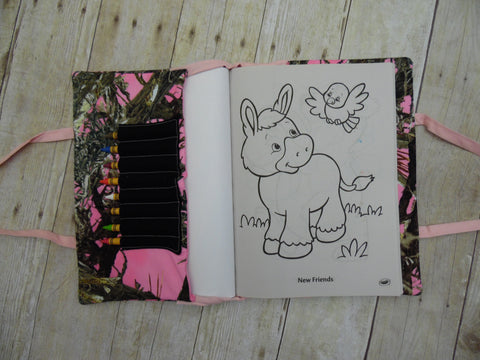 Coloring Book Tote - Pink Camo