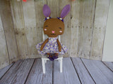 Bunny, Brown, Girl, Purple with Daises